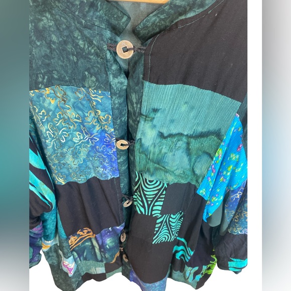 Fashions by Claudette Patchwork Button-Down Cardigan Jacket | Women’s XL - Picture 4 of 8